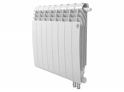 Биметаллический секционный радиатор отопления Royal Thermo Biliner 500 / Bianco Traffico / 8 секций нижнее правое подключение