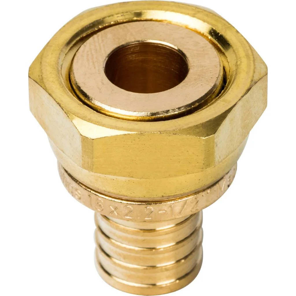 STOUT Переходник с накидной гайкой 16xG 1/2″ для труб из сшитого полиэтилена аксиальный