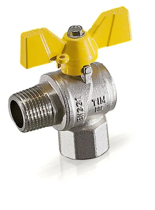 Краны Газ TIM Угловой 1/2г.ш. баб. НИКЕЛ 60/18