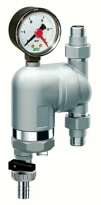 Фильтр для воды FAR 100мкм, с манометром, Max: 95 C, 25 бар, поворотный 3/4 НР