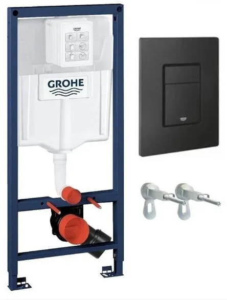 Инсталляция для унитаза GROHE Rapid SL 38811KF0 с кнопкой. черная матовая, комплект 3 в 1 (Грое)