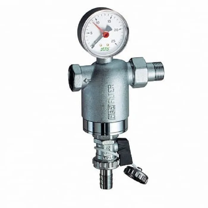 Фильтр для воды 1/2″ НР-BР с манометром, 100мкм FAR FA 3946 12100