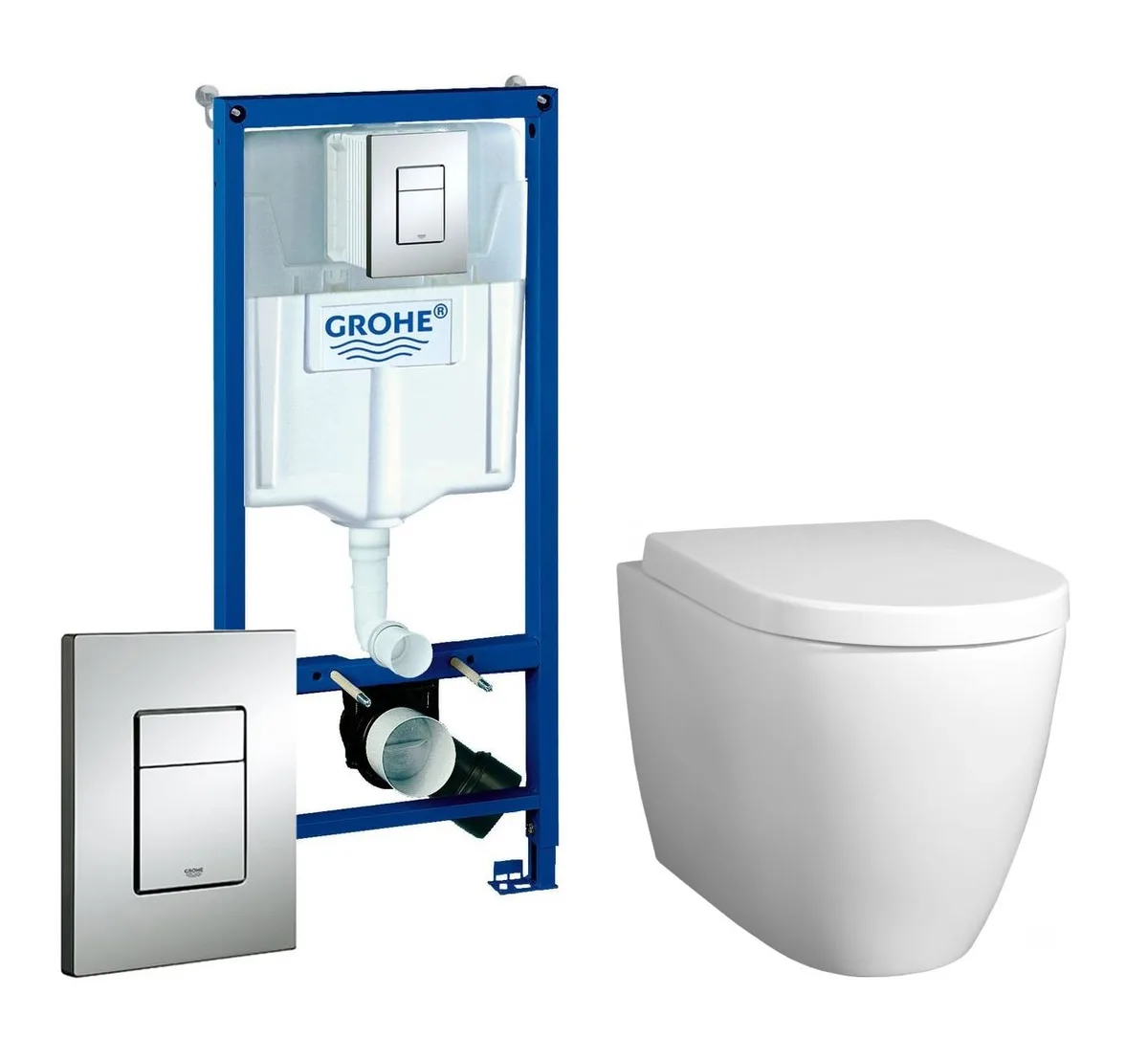 Инсталляция Grohe Rapid SL 38721001, 3 в 1 с кнопкой смыва + унитаз Fubini FB002 Diamond (Грое)