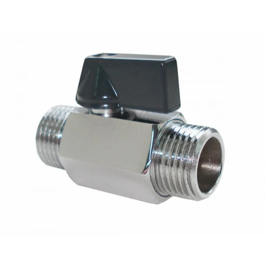 Мини кран для воды.никел.1/2&quot  ш/ш (ЧЕРНЫЕ ручки)